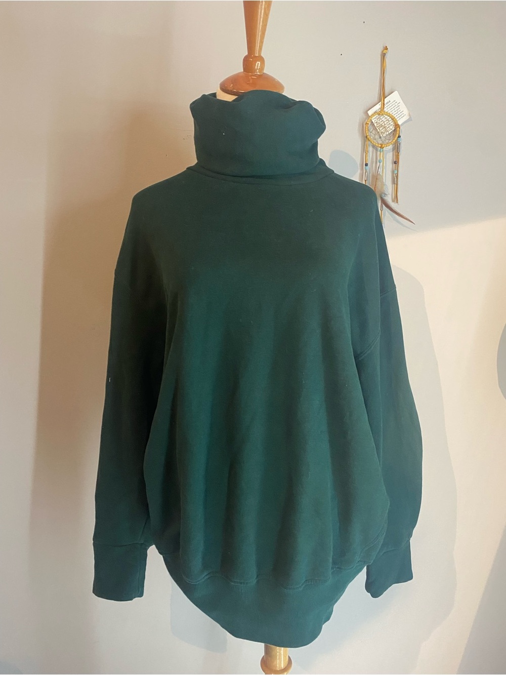 Forest Green Oversized Turtleneck Sweater